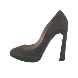 MIU MIU Gray Suede Angled Heels Size 37.5